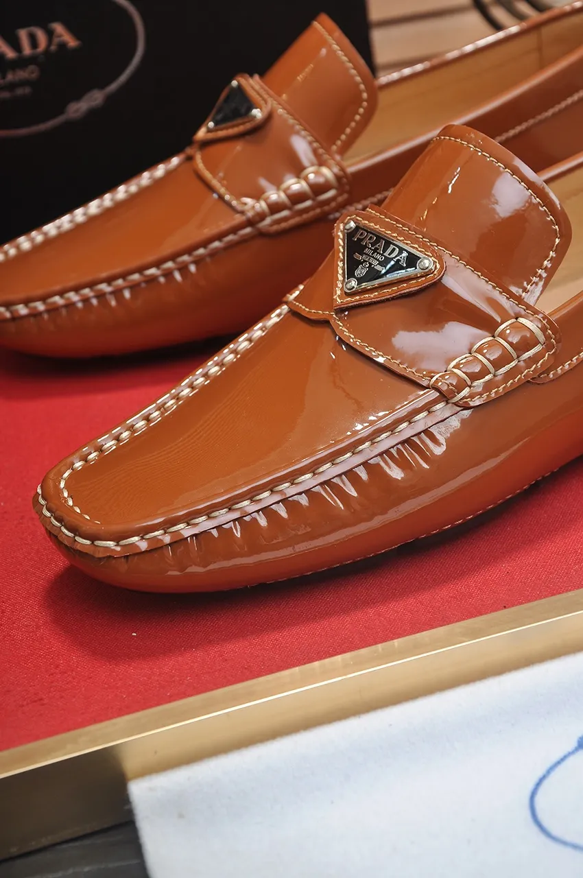 Men's Men's Shoes💰420💶【PRADA】 (High-end Niuli) New 🍀PRADA - Prada Doudou Shoes! Made of imported original cowhide, the inner top layer is comfortable cowhide lining! Original wear-resistant rubber outsole! High quality products! Code number 38-45 (45 customized)